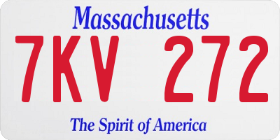 MA license plate 7KV272