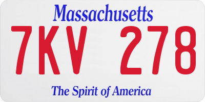 MA license plate 7KV278