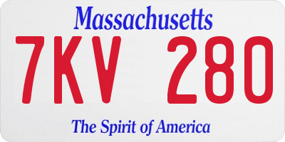 MA license plate 7KV280