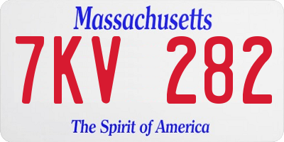 MA license plate 7KV282