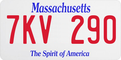 MA license plate 7KV290