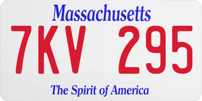MA license plate 7KV295