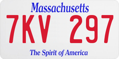 MA license plate 7KV297