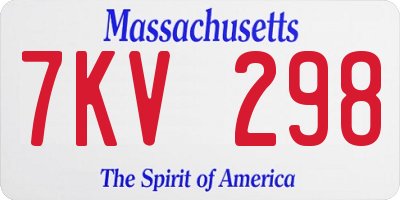 MA license plate 7KV298