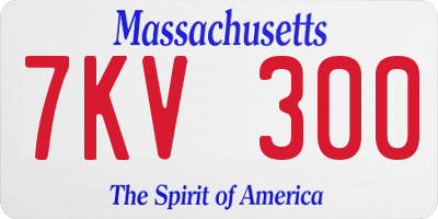MA license plate 7KV300