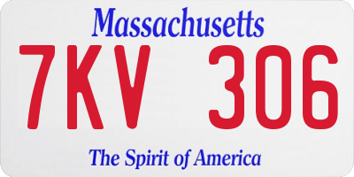 MA license plate 7KV306