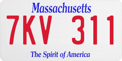 MA license plate 7KV311