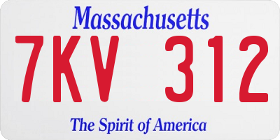 MA license plate 7KV312