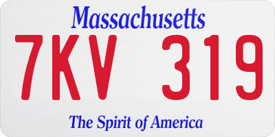 MA license plate 7KV319