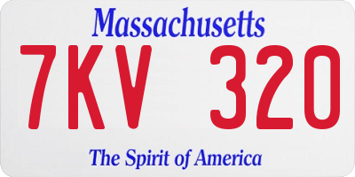 MA license plate 7KV320