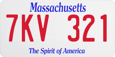 MA license plate 7KV321