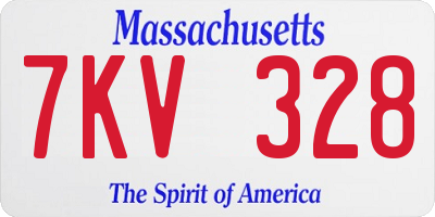 MA license plate 7KV328