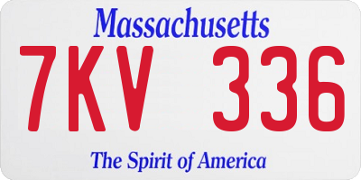 MA license plate 7KV336