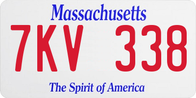 MA license plate 7KV338
