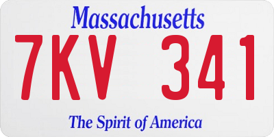 MA license plate 7KV341