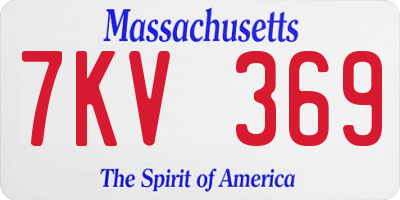 MA license plate 7KV369