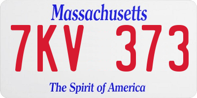 MA license plate 7KV373