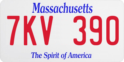 MA license plate 7KV390