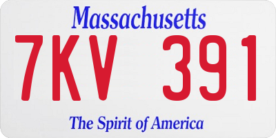 MA license plate 7KV391