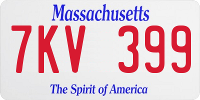 MA license plate 7KV399