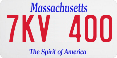 MA license plate 7KV400
