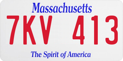 MA license plate 7KV413