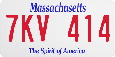 MA license plate 7KV414