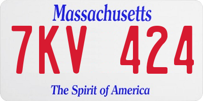 MA license plate 7KV424