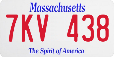 MA license plate 7KV438
