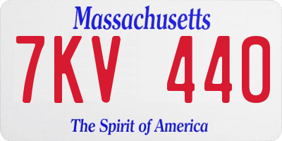 MA license plate 7KV440