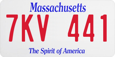 MA license plate 7KV441