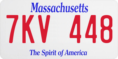 MA license plate 7KV448