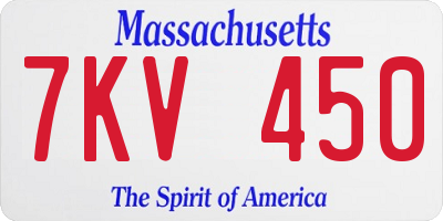 MA license plate 7KV450