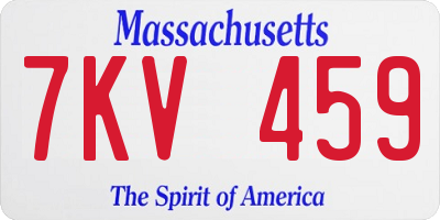 MA license plate 7KV459