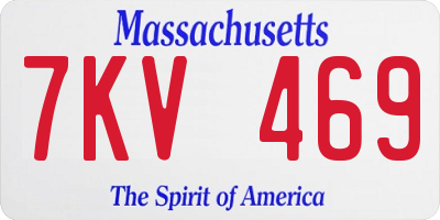 MA license plate 7KV469