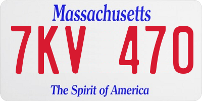 MA license plate 7KV470