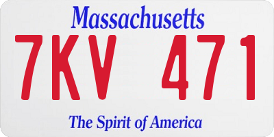 MA license plate 7KV471