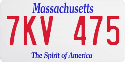MA license plate 7KV475