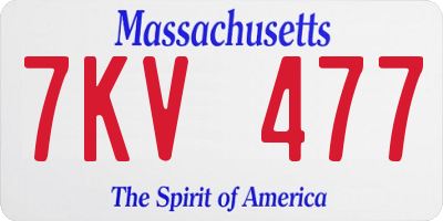 MA license plate 7KV477