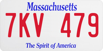 MA license plate 7KV479