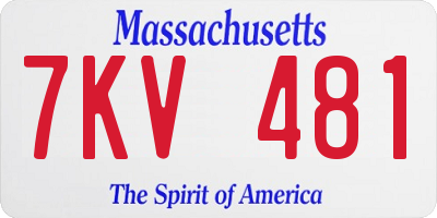 MA license plate 7KV481