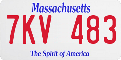 MA license plate 7KV483