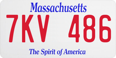 MA license plate 7KV486