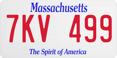 MA license plate 7KV499