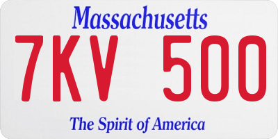 MA license plate 7KV500