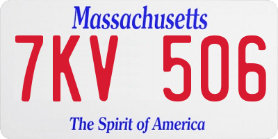 MA license plate 7KV506