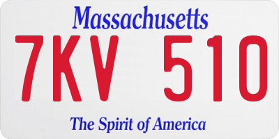 MA license plate 7KV510