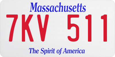 MA license plate 7KV511