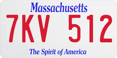 MA license plate 7KV512