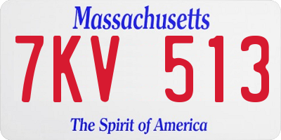 MA license plate 7KV513